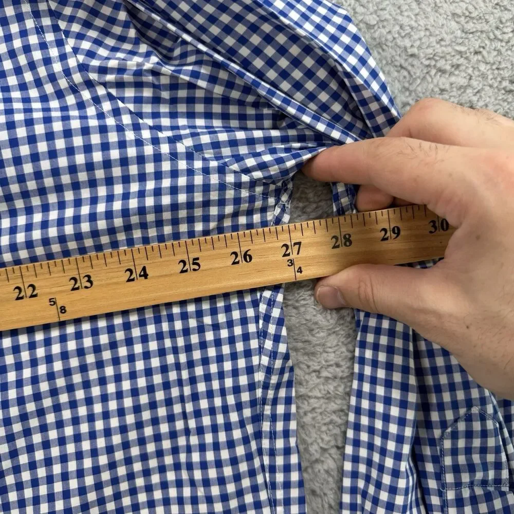 Gitman Bros Shirt Mens 18 34‎ Blue Long Sleeve Button Down Casual USA